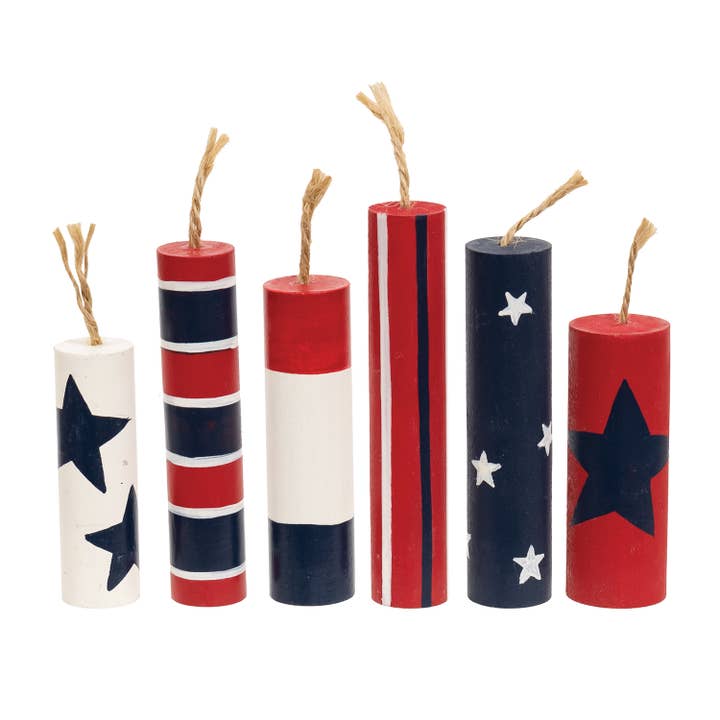 The Hearthside Collection - Wholesale Decorative Tabletop Object - 6/Set - Wooden Firecrackers