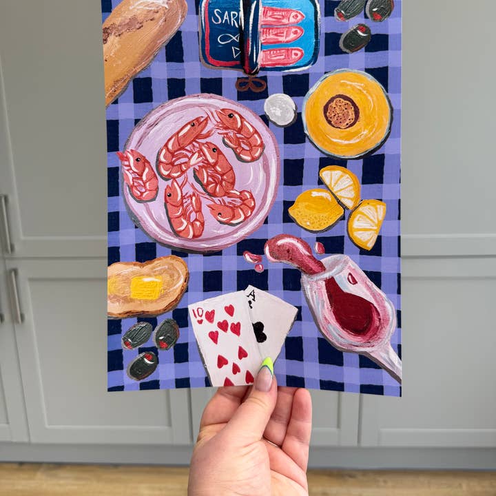 Dinner Table Art Print for wholesale by Eva Illustrates