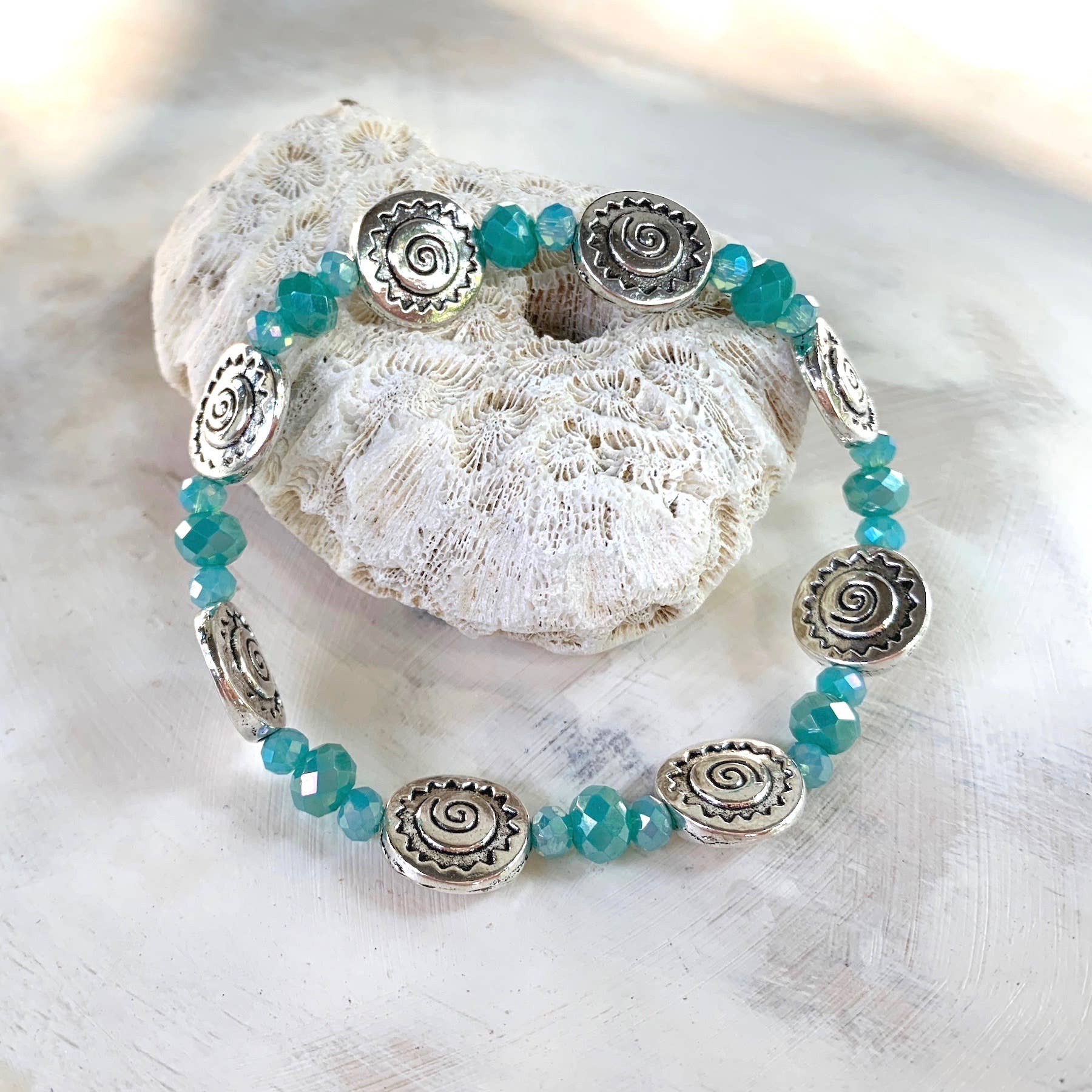 Marlene VanBeek Jewelry - Wholesale Beaded Bracelet - Pewter Stretchy Bracelets0