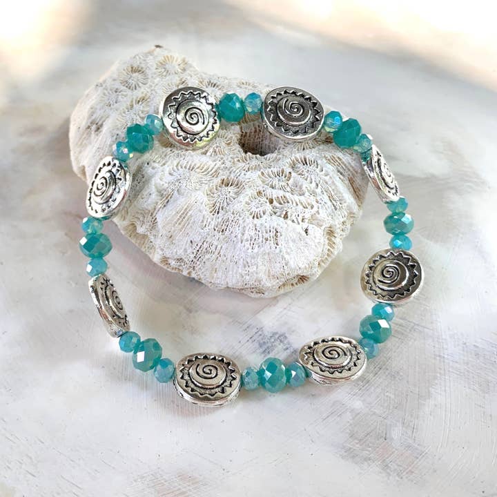 Marlene VanBeek Jewelry - Venta al por mayor Pulsera de cuentas - Pulseras elásticas de peltre