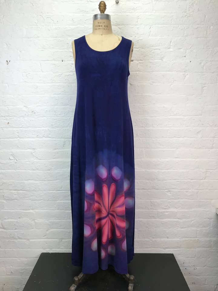 Eileen Maxi Tank Dress in African Whirlygig Daisy for wholesale by Cloud Candy Clothing