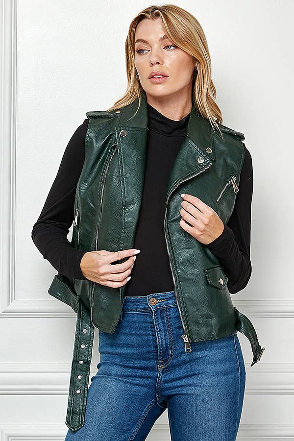 Veracci – wholesale Leather jacket – Women′s – Biker Faux Leather Sleeveless Jacket, Biker Vest16