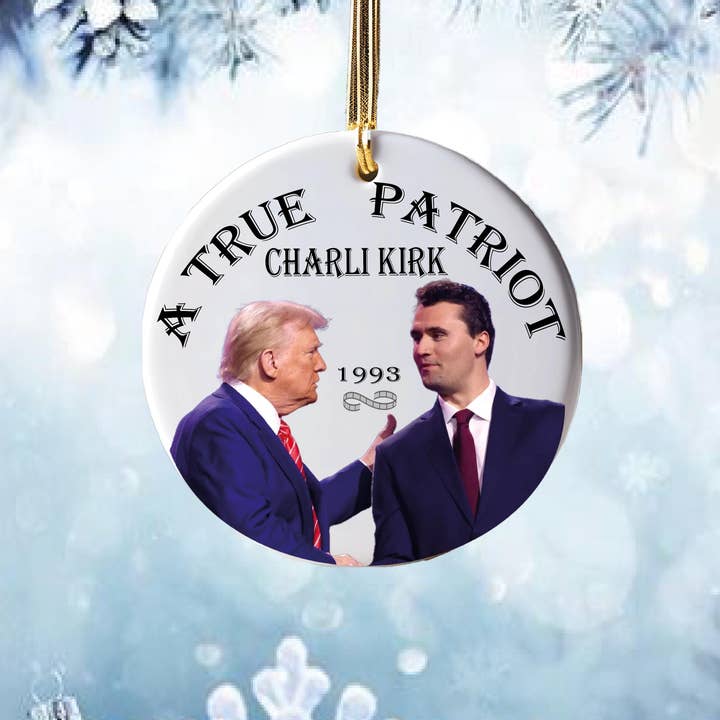 Patriotic Charlie Kirk Ornament, Republican Xmas Ornament for wholesale by Embrova
