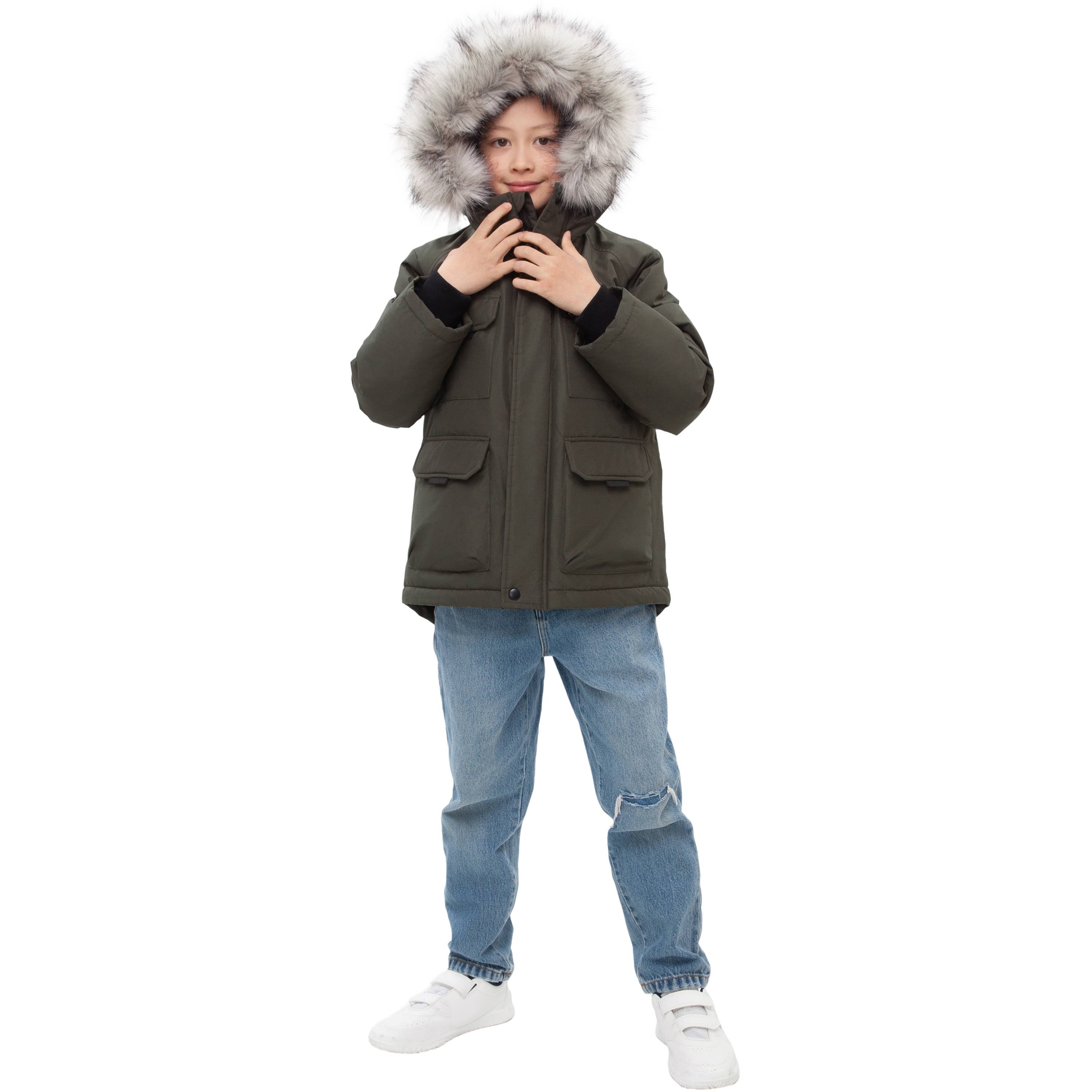 Rokka & Rolla - Wholesale Parka - Kids - Boys' Ripstop Parka Jacket Fleece Lined Winter Coat26