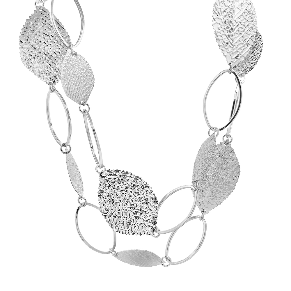 AMORINO SRL – Engroshandel Led/kæde halskæde – Lang halskæde med blade - SW23108E1071