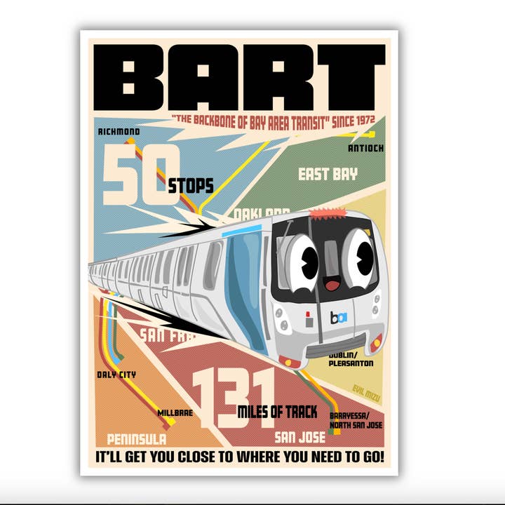 BART 8.5" x 11" Print for wholesale by Evil Mizu
