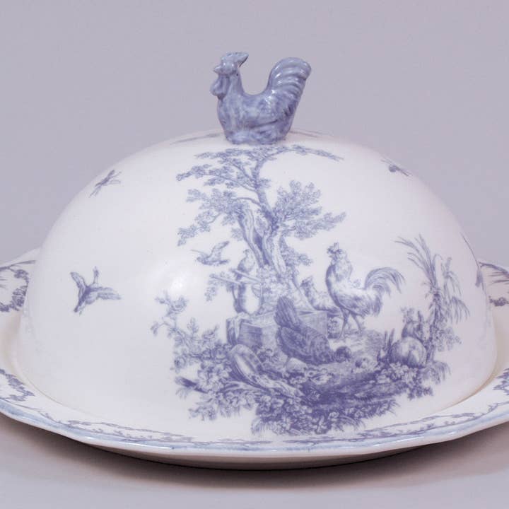 AA Importing - Wholesale Decorative Plate/Dish/Bowl - Porcelain Cake Dish in Red, Black & Blue1