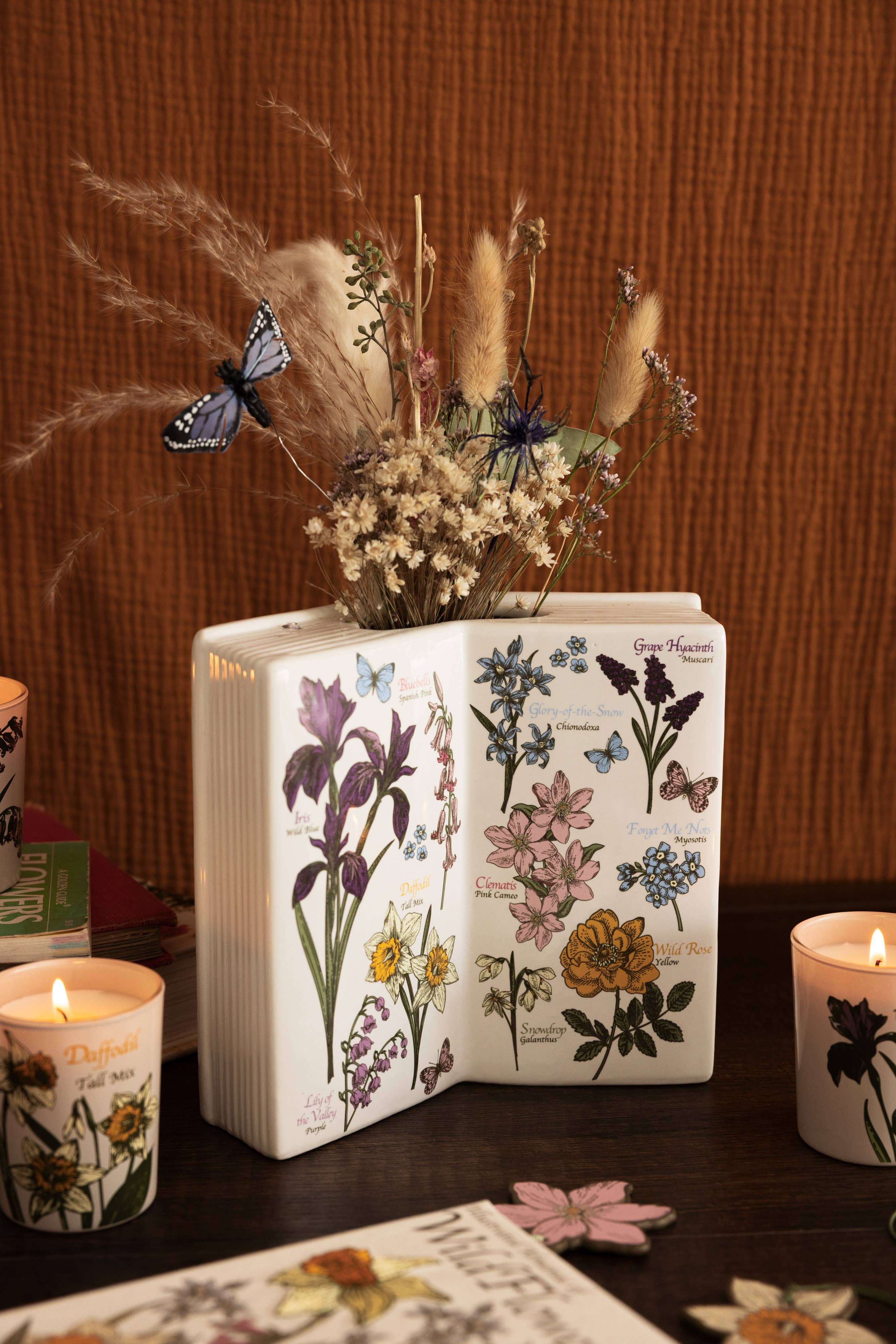 Steel Mill and Co. - Wholesale Vase - Open Book Vase, Wildflowers1