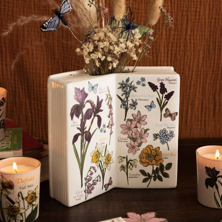 Steel Mill and Co. - Wholesale Vase - Open Book Vase, Wildflowers1