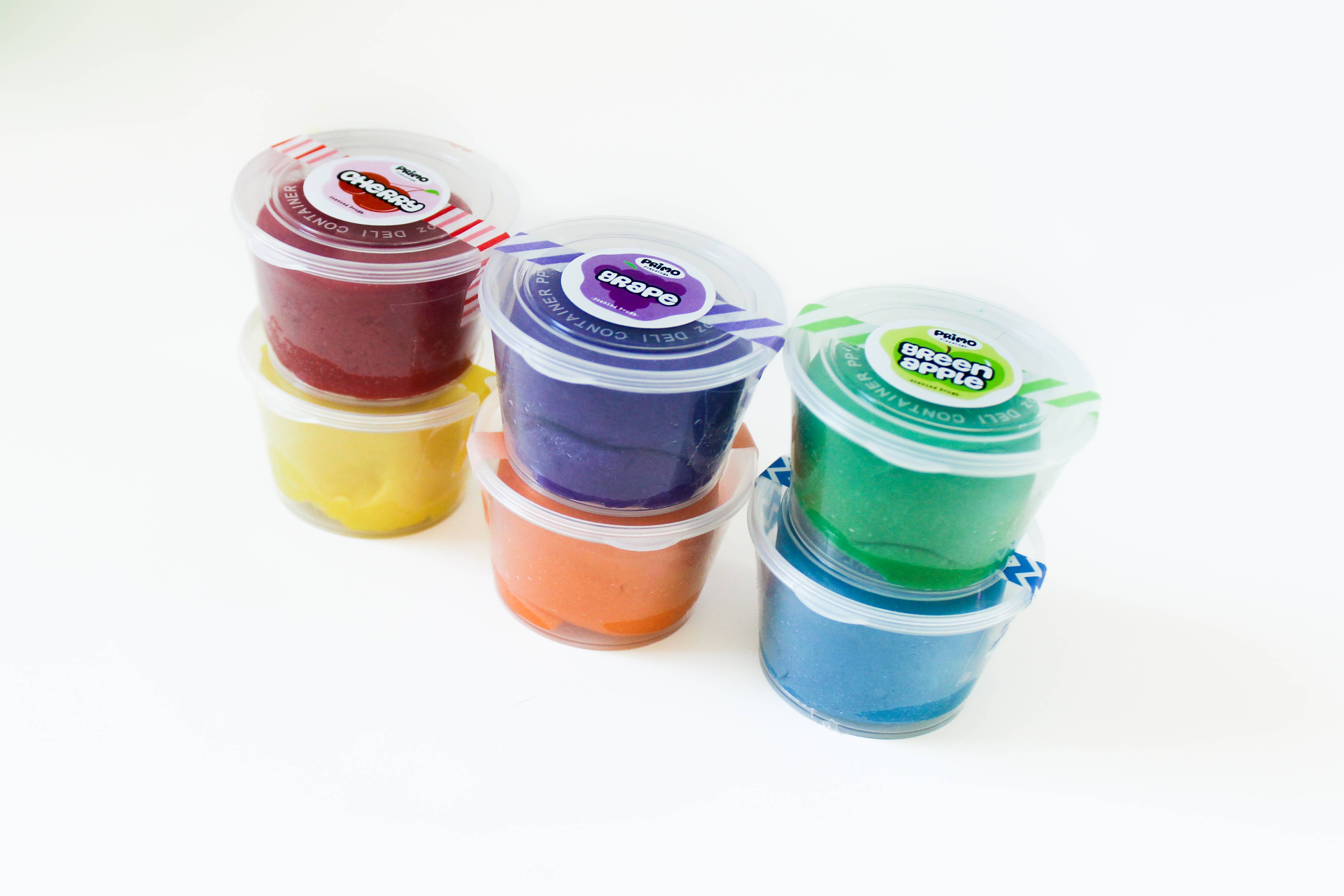 Primo Playdough - Wholesale Putty/Slime - Kids - Scented Playdough Rainbow 6-Pack w/Fruit Scents (2.5 ounce)1