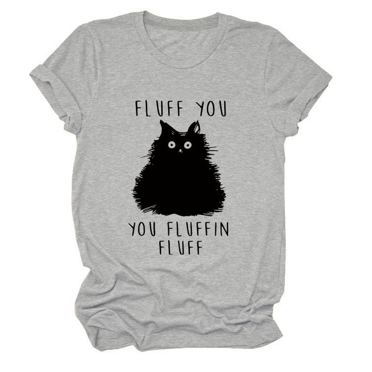ACCITY - Wholesale Screen Printed T-Shirt - Women's - Women’s Graphic Tee – Fluff You Cat Print_CWTTSL05105