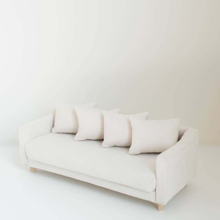 Macy Mae Dollhouse Designs - Wholesale Doll – Kids - Dollhouse Adelaide Scoop Arm Sofa | Pearl White3