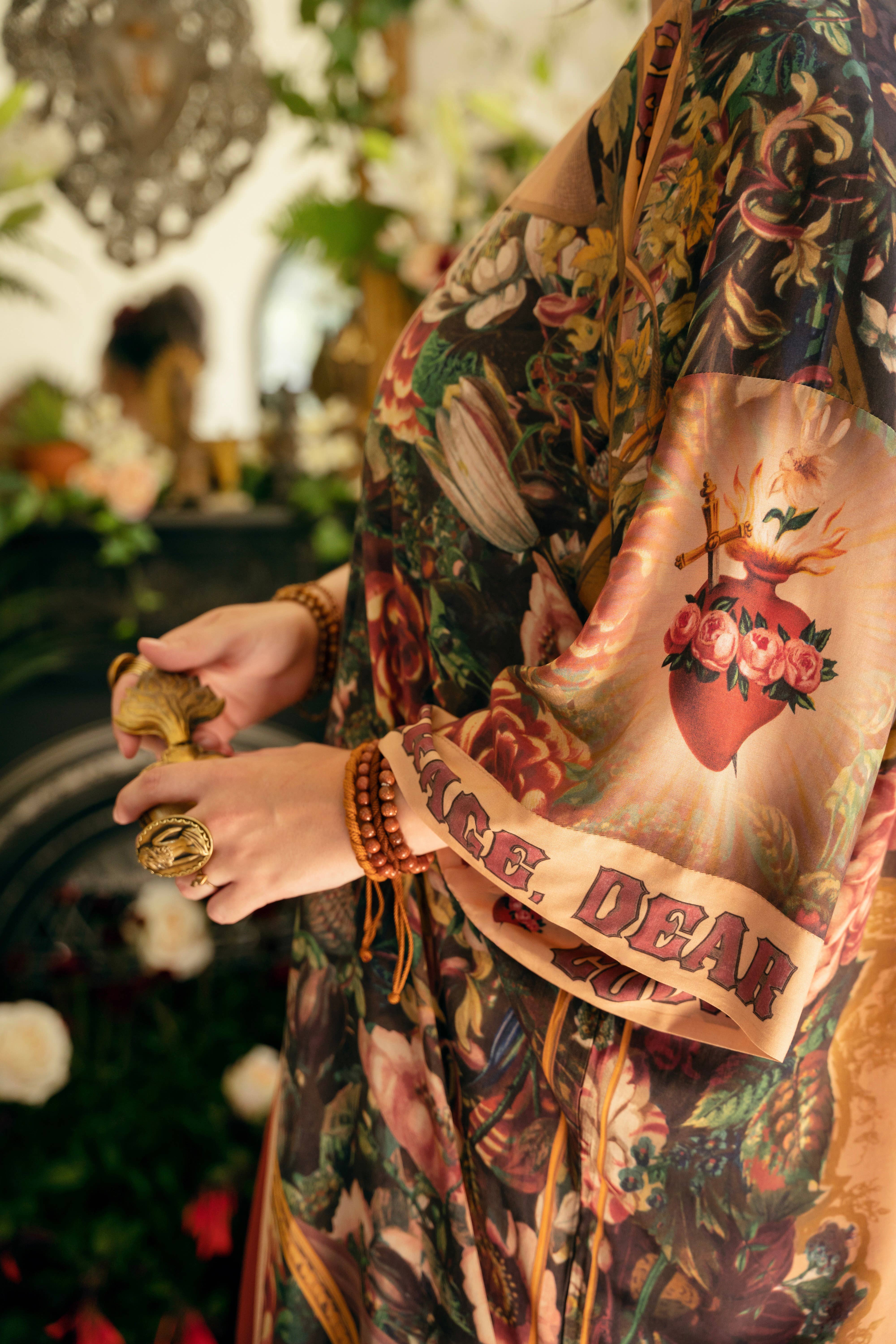 Market of Stars (USA) - Wholesale Kimono - Women's - Courage Dear Heart Opera Duster Kimono Robe w/ Sacred Heart2