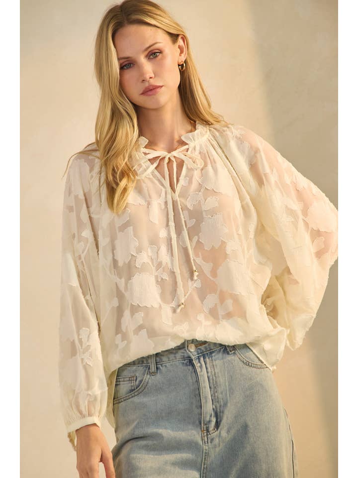 Oddi - Wholesale Blouse - Women's - Sheer Jacquard Blouse6