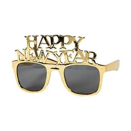 Metallic Gold New Year Sunglasses for wholesale by Party Expo, LLC