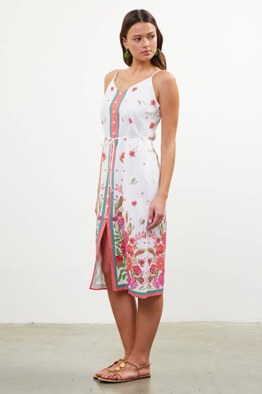 SKIES ARE BLUE - Wholesale Dress - Women's - Sleeveless Border Print Maxi Dress2