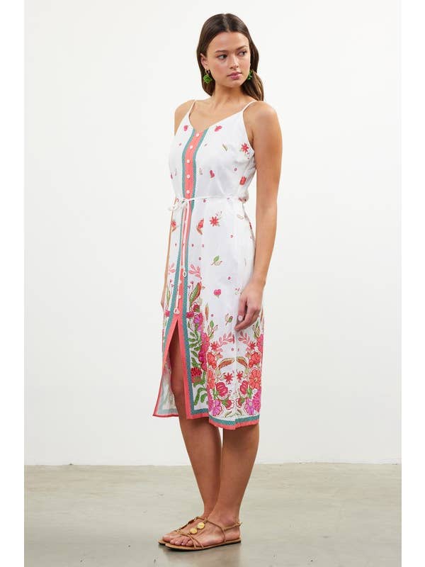 SKIES ARE BLUE - Wholesale Dress - Women's - Sleeveless Border Print Maxi Dress2