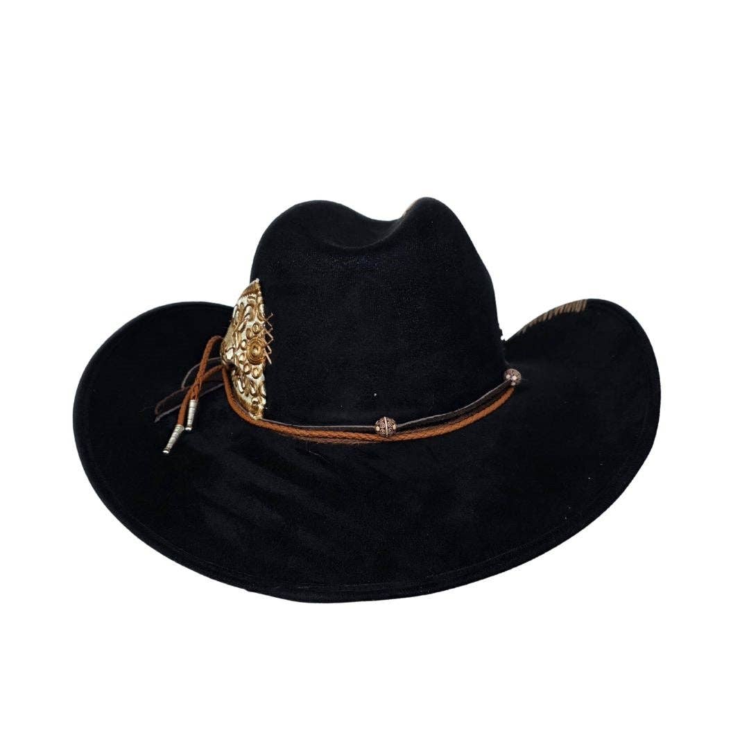 Luca Cowboy Crown Hat - Black for wholesale on Faire1