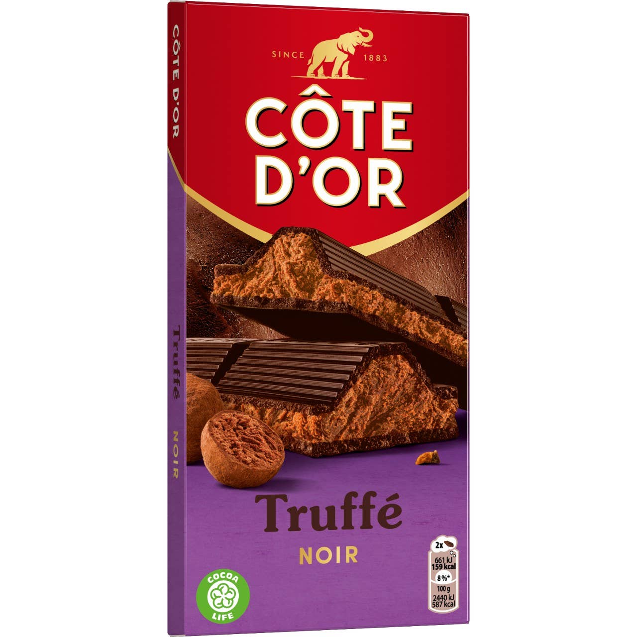 Belgium's Chocolate Source - Wholesale Chocolate Bar - Cote D'Or Dark Truffle Filled Bar, 190g1