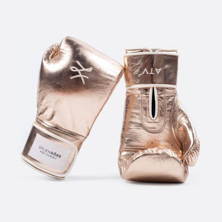 ROSEGOLD LEATHER BOXING GLOVES for wholesale by SPLENDORE