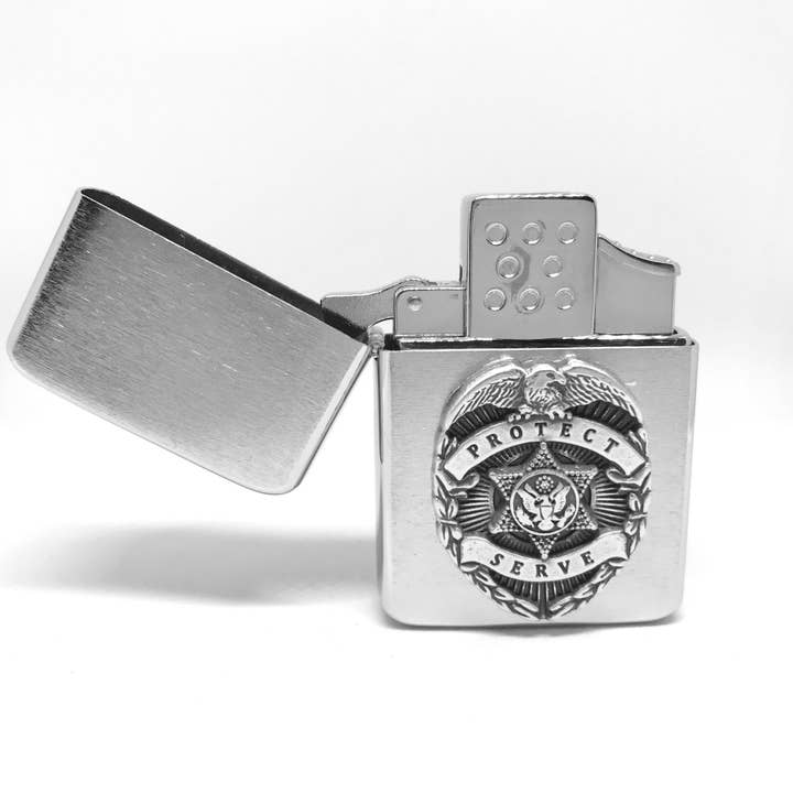 Mechero de bolsillo para fuerzas del orden público, plateado para venta al por mayor de Cigar Cutters by Jim