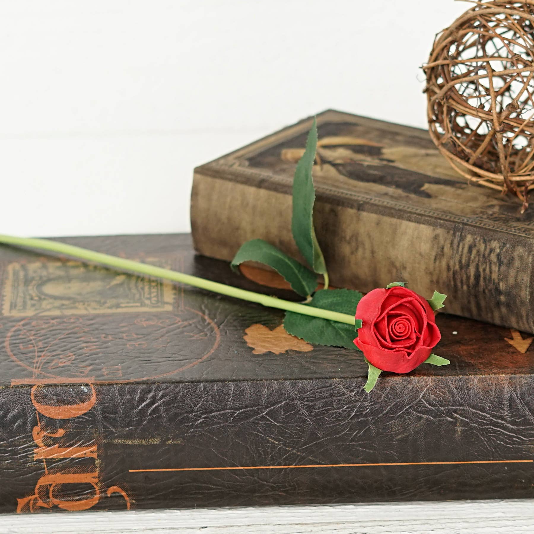 Impressive Enterprises, Inc. - Wholesale Artificial Flowers - ISB75551- 13inL real touch Cabbage Rose Stem-Red1