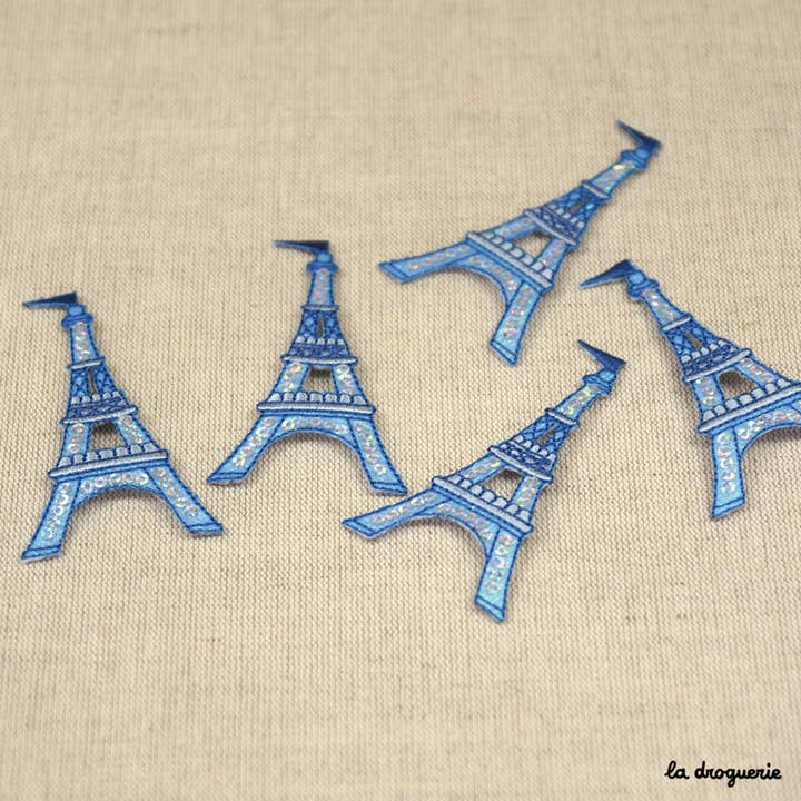 Eiffel Tower Sequin Patch 78 mm for wholesale by LA DROGUERIE