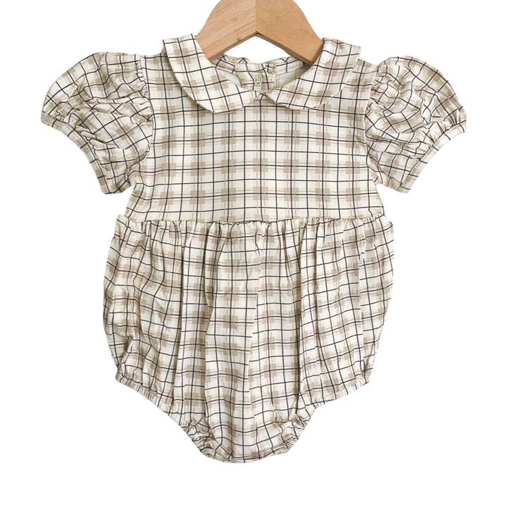 Peterpan Bubble | Tartan neutro | Bambù per la vendita all'ingrosso da parte di Sadie Scott