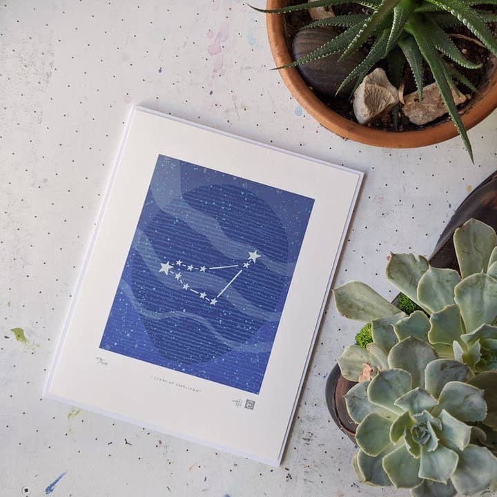 "Stars Of Capricorn" Fine Art Limited Edition Serigraph for wholesale by Midnight Oil Studio & Workshop