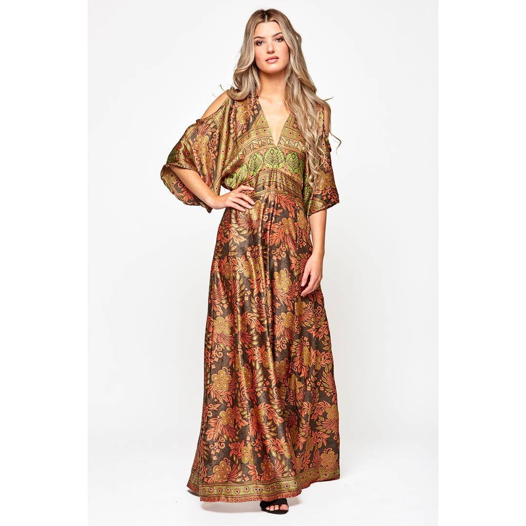 Transcendent Jumpsuit -Upcycled Sari (assorted prints)- Whol for wholesale by Guru