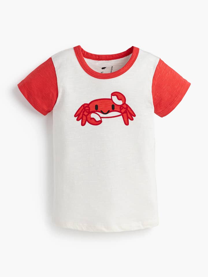 Kurzarm-Crewneck-T-Shirt_Lächelnde Krebse für den Großhandel von Monica + Andy