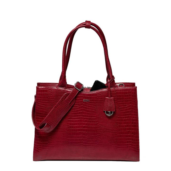 Socha - Venta al por mayor Bolsa de portátil - Mujer - Bolsa para ordenador portátil/bolsa de negocios - croco burdeos 14 pulgadas2
