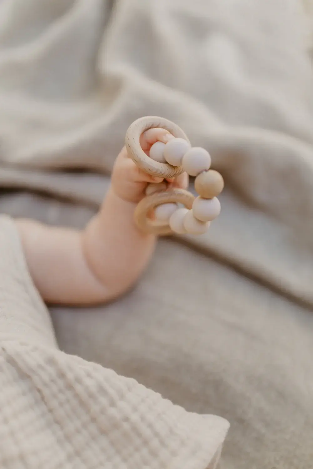 Leevje - Vendita all'ingrosso Massaggiagengive (senza clip) - Neonati - Anello da dentizione « Powder Rose »3