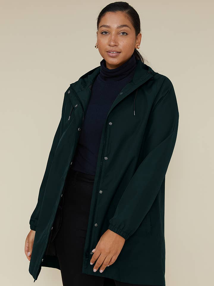 Refuge Waterproof Recycled Raincoat - Eucalyptus for wholesale by Amble