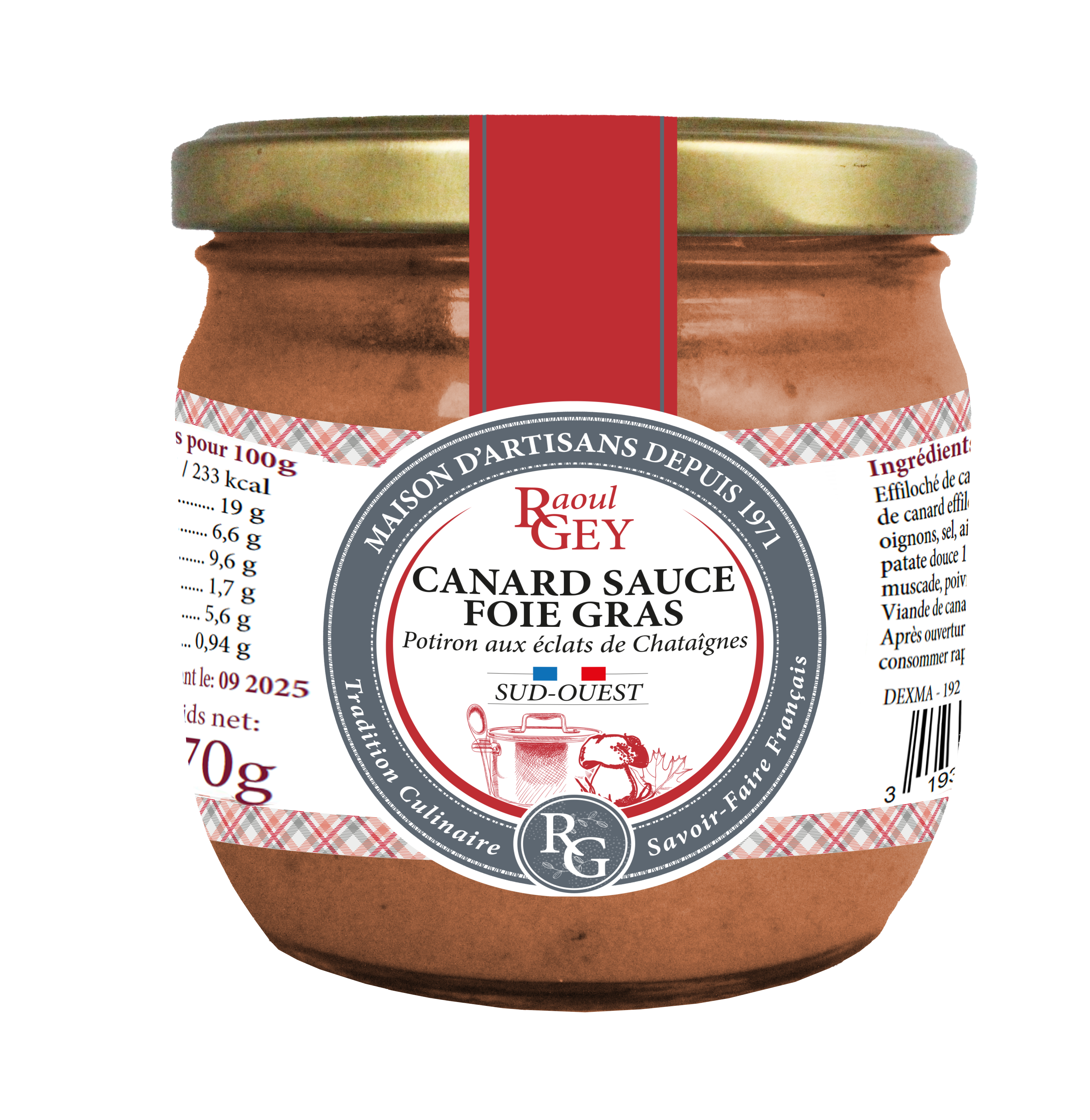 Maison RGEY – especiarias para molhos por atacado – Pato com molho de foie gras - 44cl - 514880