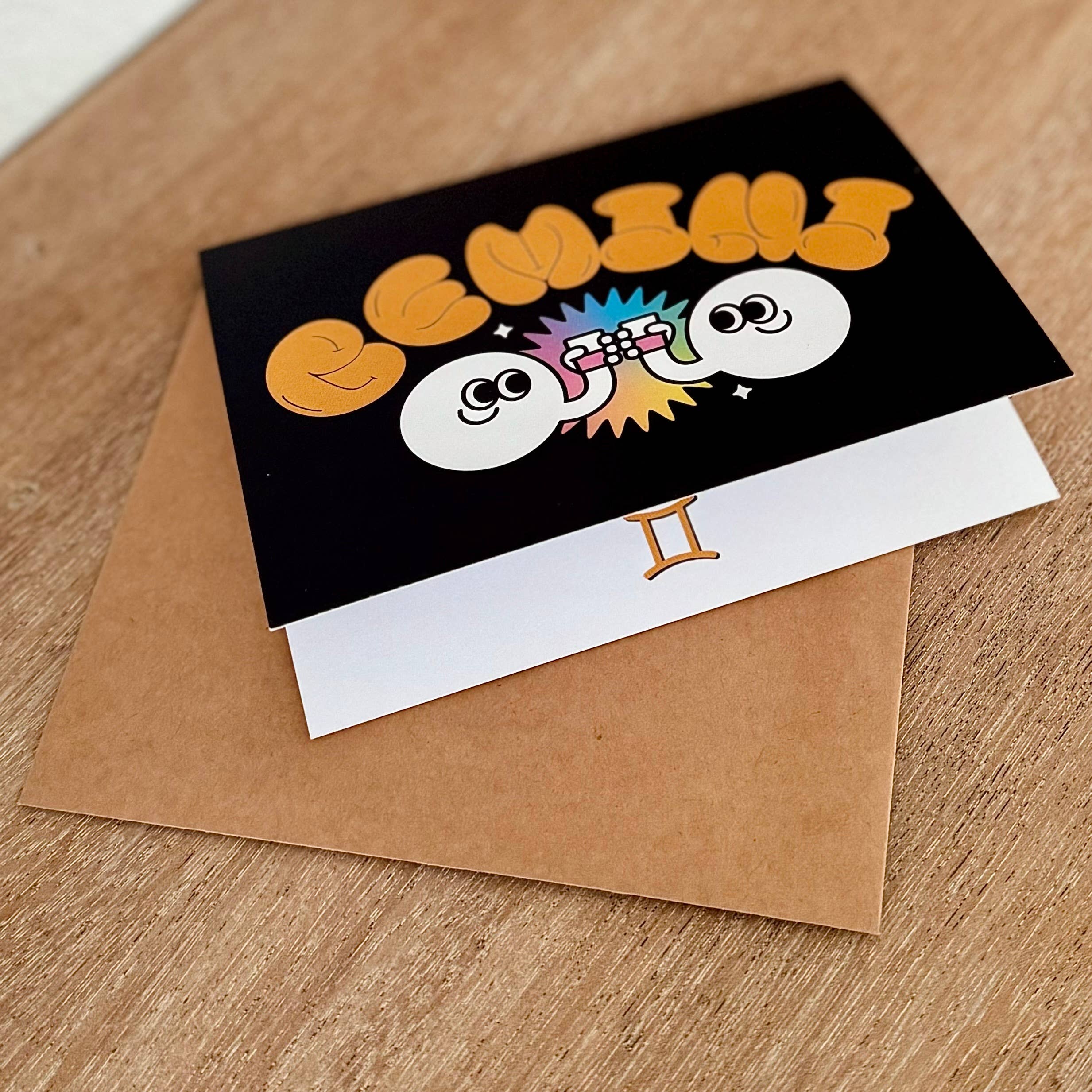 Charley Taylor Art - Wholesale Birthday Card - Gemini Zodiac Sign Birthday Card Astrology Blank Inside1