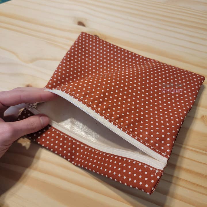 Cruelty-Free Stitchery - Wholesale Food storage wrap/bag - Reusable Snack/Sandwich Bag - Copper Dots3