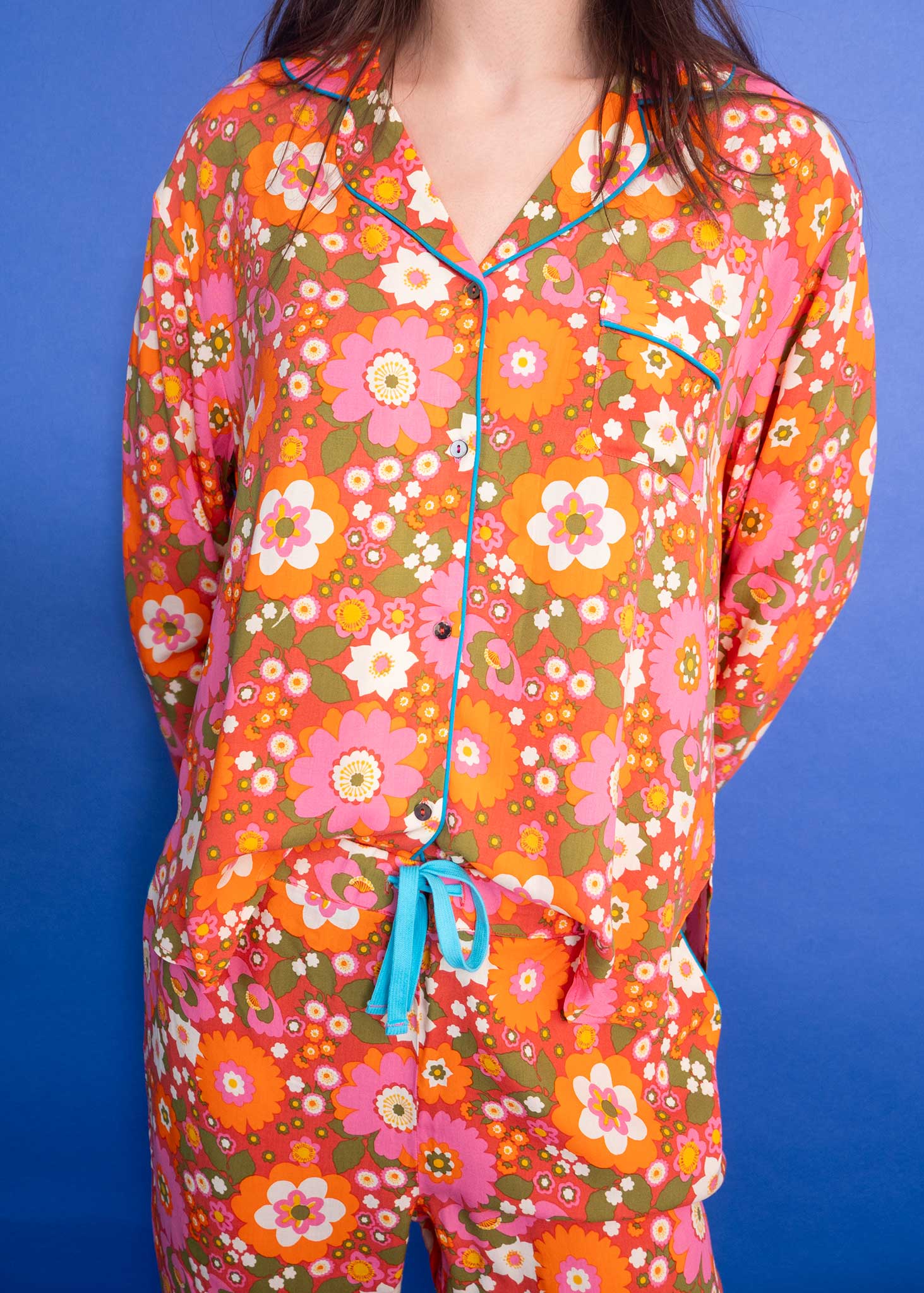 Anorak – wholesale Sleepwear set – Women's – Nostalgic Flower Ecovero™ PJ Set (Pink)3