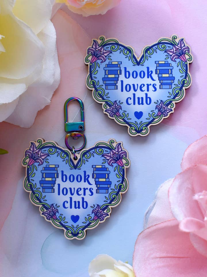 *NEW* Book Lovers Club - Wooden Pin/Magnet/Keychain for wholesale by Felfira Moon Designs