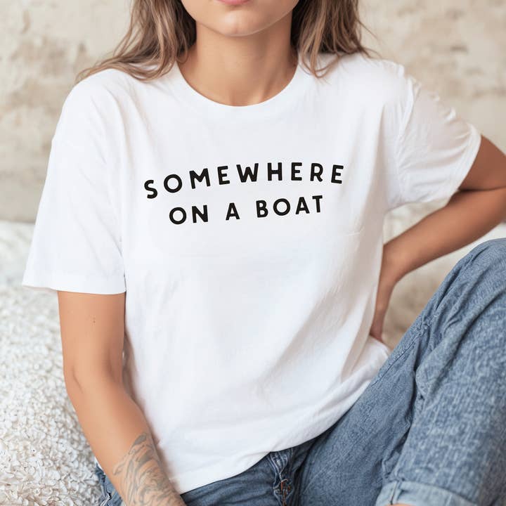 Somewhere on a Boat Graphic T-Shirt for wholesale by Salt + Fare