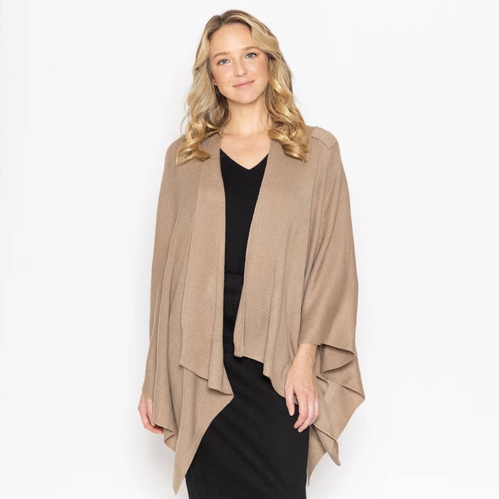 Fashion City - Wholesale Kimono - Women's - Women's Solid Ruana with Shoulder Strap4