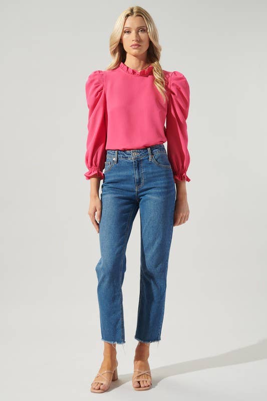 Sugarlips - Vendita all'ingrosso Camicetta - Donna - Go Getter Marla - Top con maniche a sbuffo con volant3