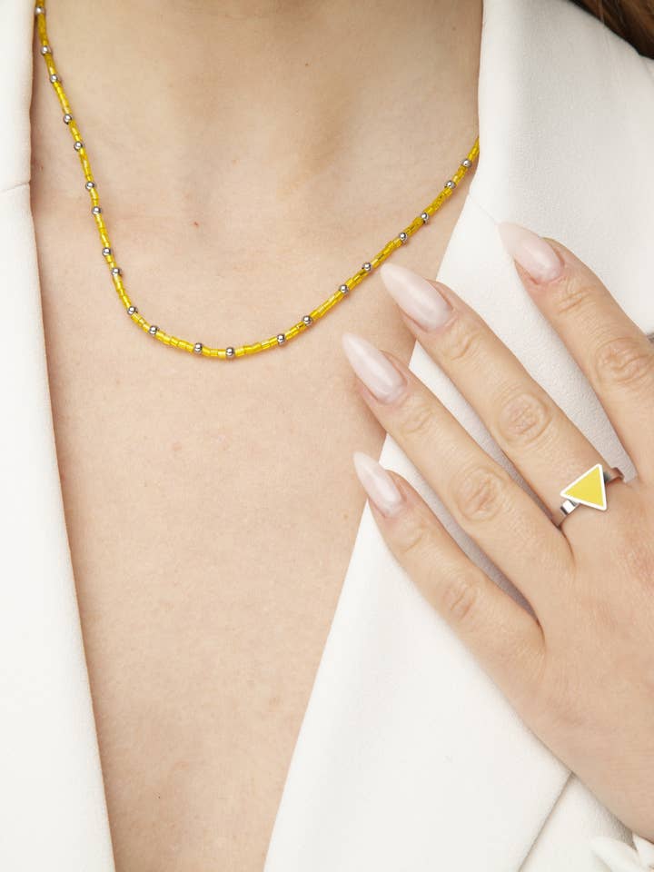 Happiness Beads Yellow and Silver for wholesale by Blanksn Jewellery