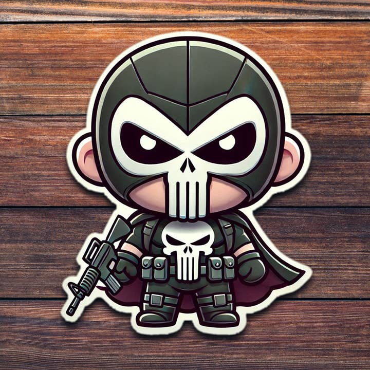 Kawaii Punisher Antihero - Wholesale Die Cut Vinyl Sticker for wholesale by ADH Stickers