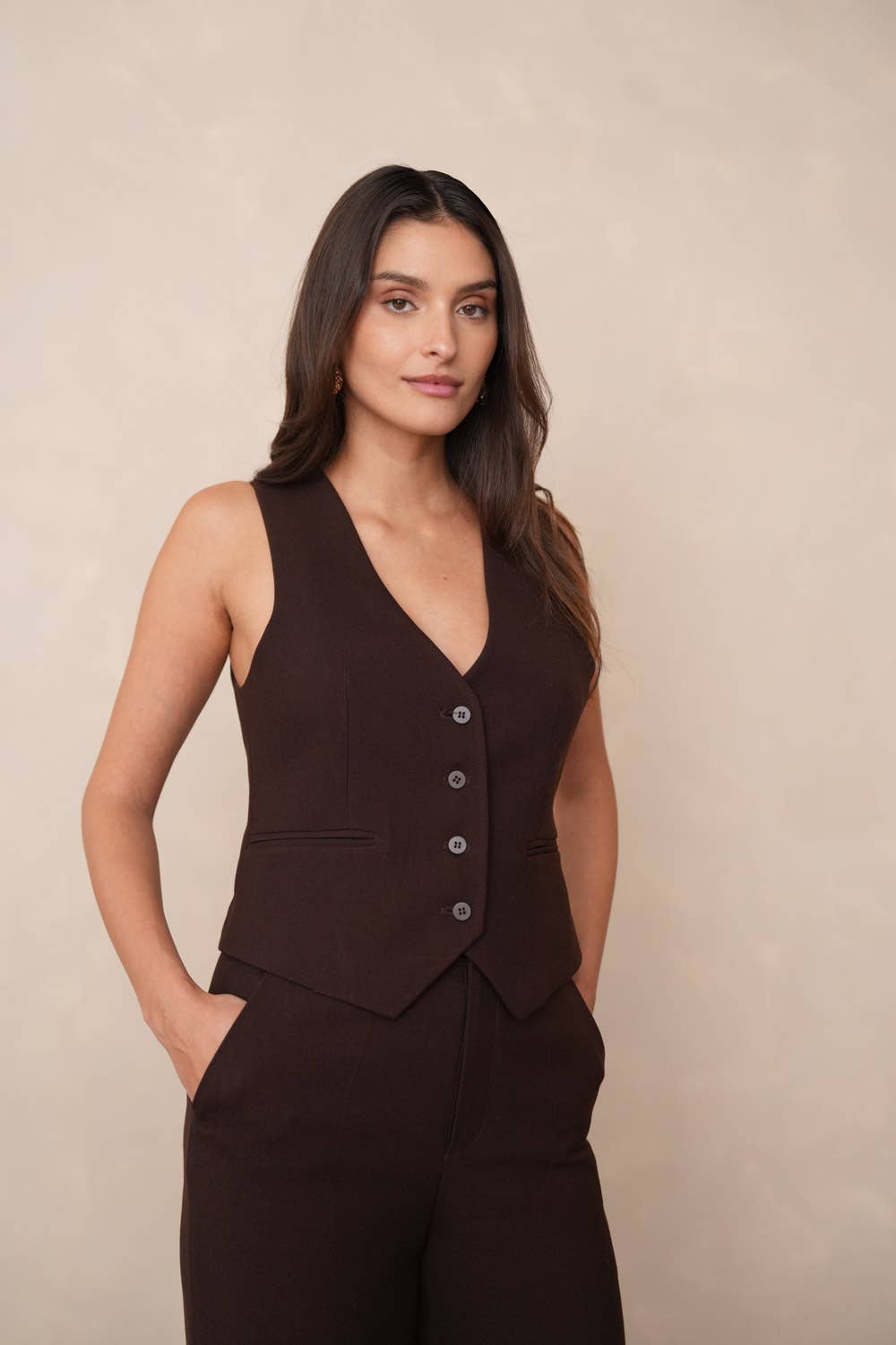 Attentif Paris - Wholesale Suit Vest - Women's - [Thick] Fitted tailored vest in winter material21