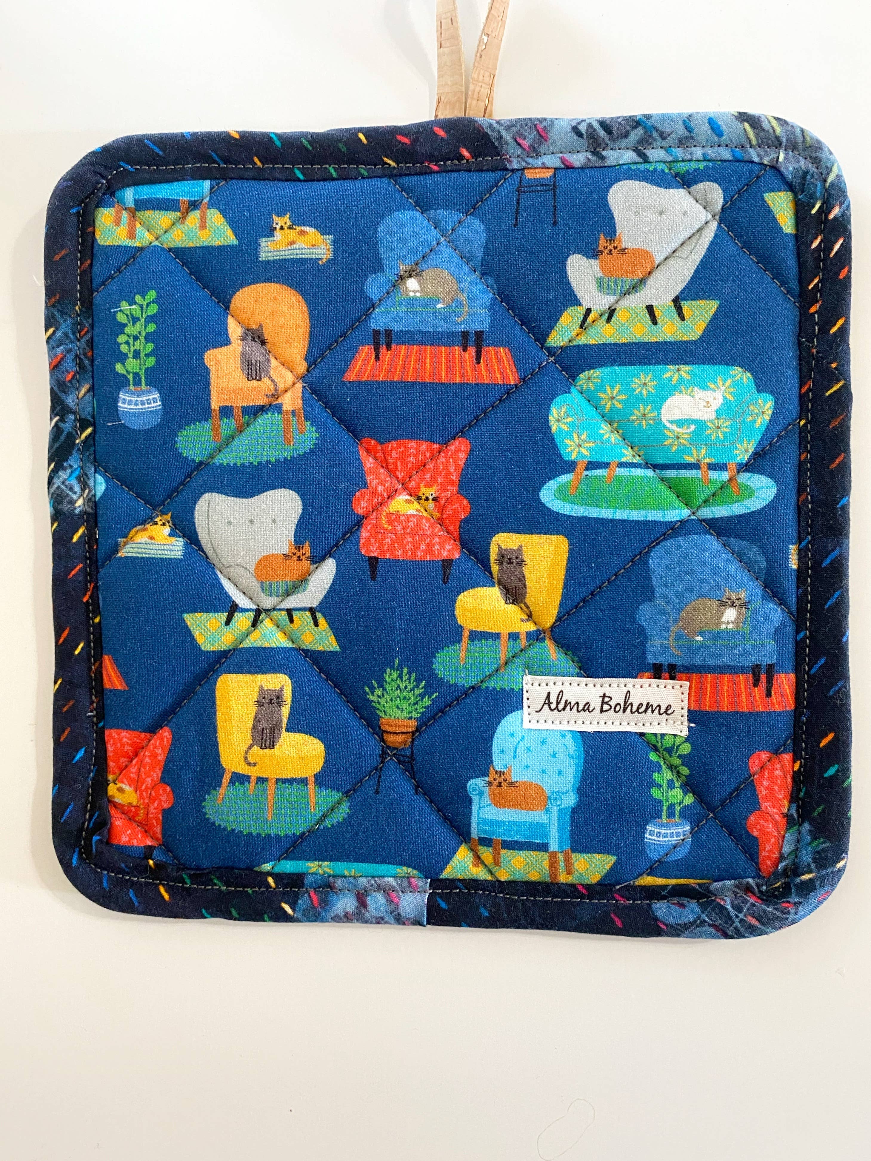 Alma Boheme Handmade - Wholesale Ovenwant/pothouder - Duurzame pannenlap van kurk en katoen met zakje68