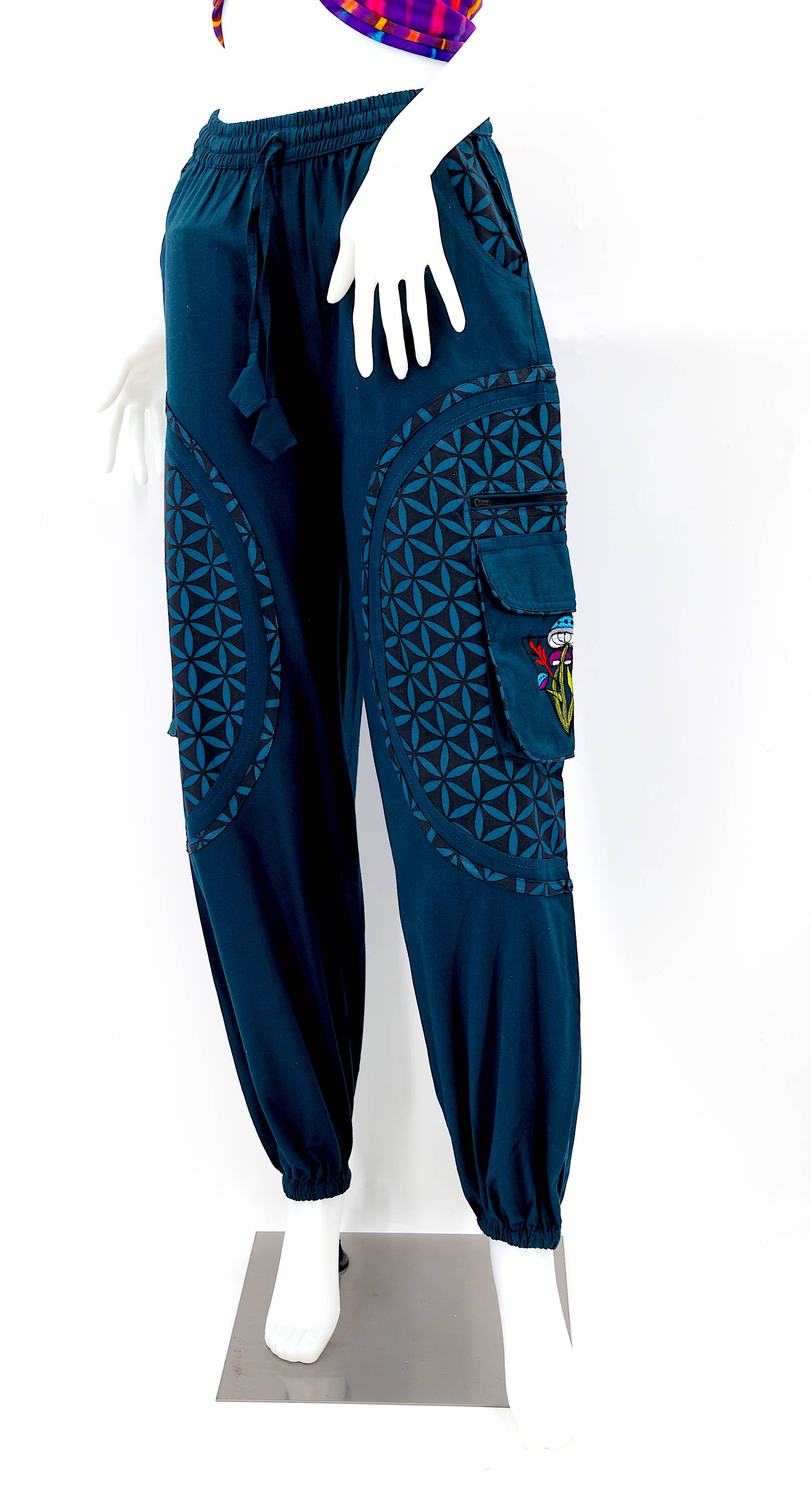 Himalaya Handmade - Wholesale Pants - Women's - Cotton Hippie Handmade Harem Mushroom Embroidered Bohemian Pants13