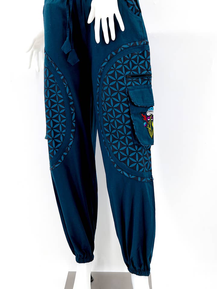 Himalaya Handmade - Wholesale Pants - Women's - Cotton Hippie Handmade Harem Mushroom Embroidered Bohemian Pants13