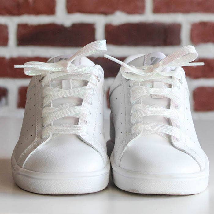 furiouslaces - Venta al por mayor Cordones de zapatos - Mujer - Cordones blancos con brillo para zapatillas y botas3