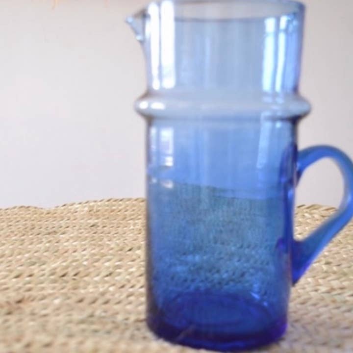 Soukie Morocco – wholesale Karaff – Marockansk BELDI handgjord munblåst återvunnet glas Karaff